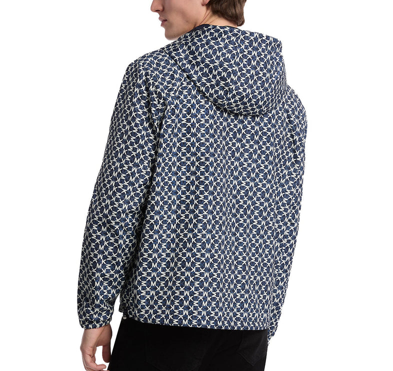 Michael Kors Men's Reversible Logo Print Ciré Jacket Midnight