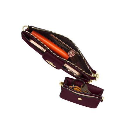 Coach Women's Poppy Crossbody Bag Gold/Dark Wine