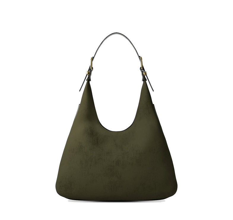 Michael Kors Women's Nolita Large Nubuck Hobo Shoulder Bag Ivy