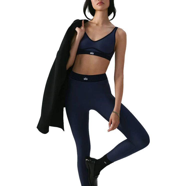 alo Women's Airlift High-Waist 7/8 Line Up Legging Navy
