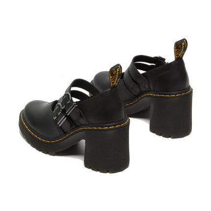 Dr. Martens Women's Eviee Sendal Leather Heeled Shoes Black