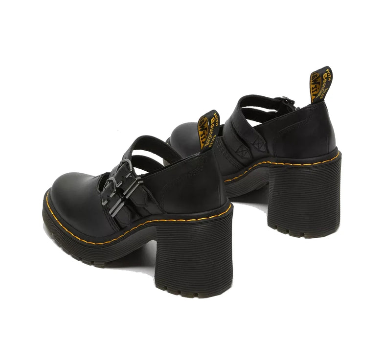 Dr. Martens Women's Eviee Sendal Leather Heeled Shoes Black
