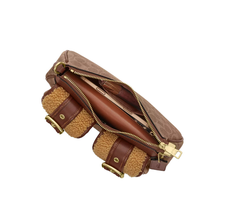 Coach Women's Ashton Bag With Signature Canvas Gold/Tan/Vintage Brown