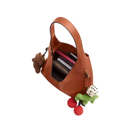 Coach Women's Brooklyn Shoulder Bag 28 With Charms Brass/Amber Brown
