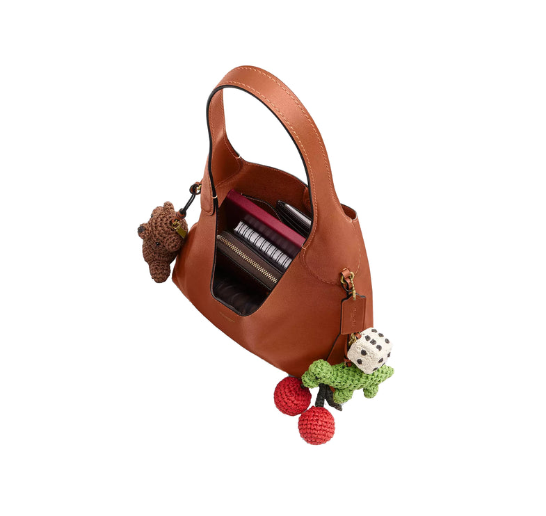 Coach Women's Brooklyn Shoulder Bag 28 With Charms Brass/Amber Brown