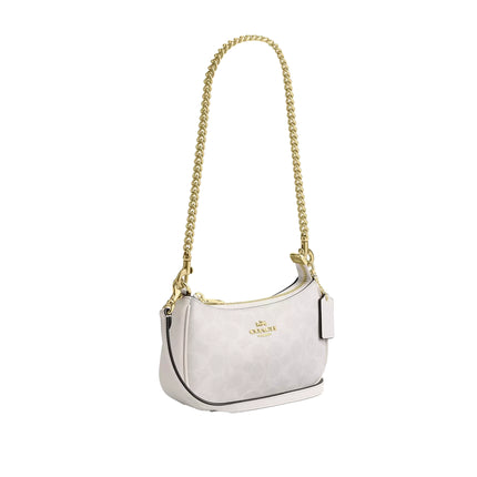 Coach Women's Teri Mini Crossbody Bag In Signature Canvas Gold/White/Chalk