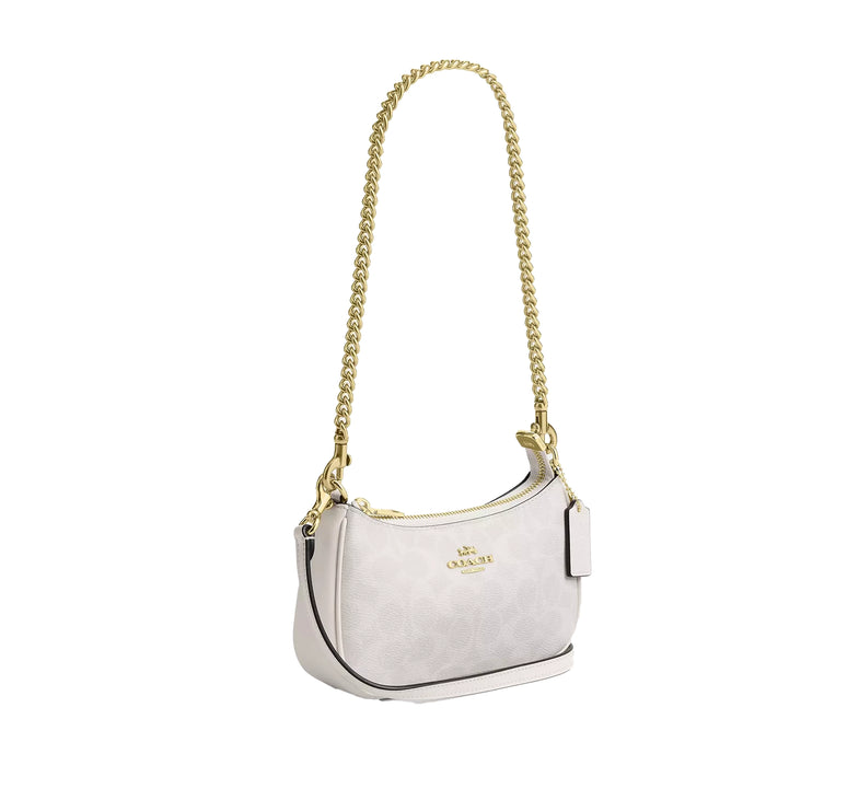 Coach Women's Teri Mini Crossbody Bag In Signature Canvas Gold/White/Chalk
