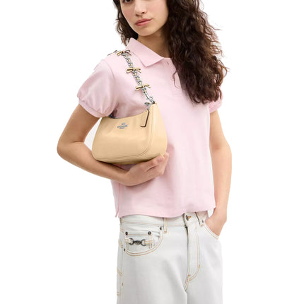 Coach Women's Teri Shoulder Bag With Bows Silver/Light Sand