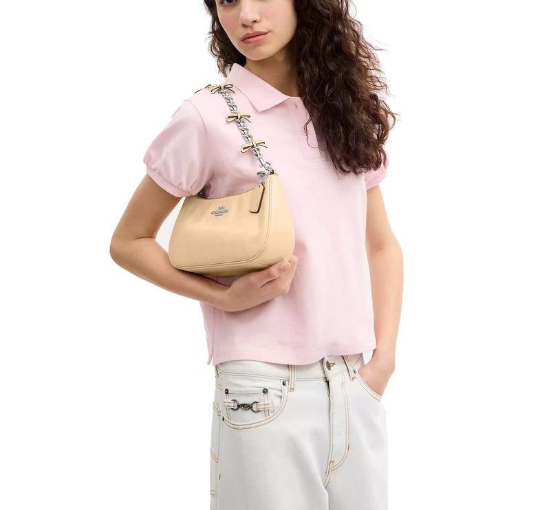 Coach Women's Teri Shoulder Bag With Bows Silver/Light Sand
