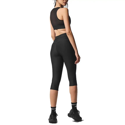 alo Women's Airlift Mesh High-Waist Just Right Capri Black