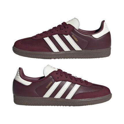 Adidas Samba OG Shoes Maroon/Off White/Gum JR8844