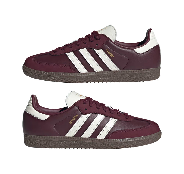 Adidas Samba OG Shoes Maroon/Off White/Gum JR8844