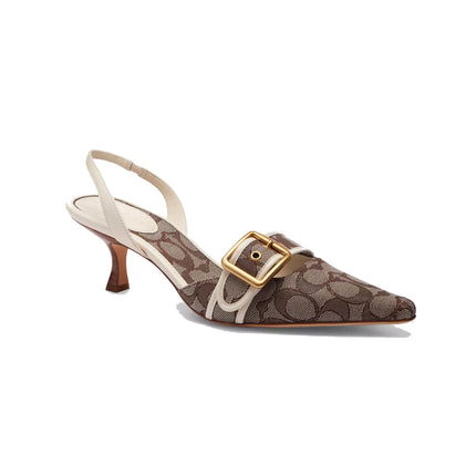 Coach Women's Margot Slingback In Signature Jacquard Oak/Chalk