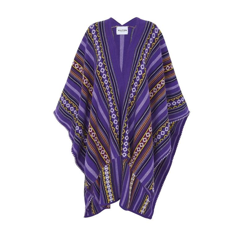 KUJTEN Women's Cashmere Cape Lambok Deep Purple