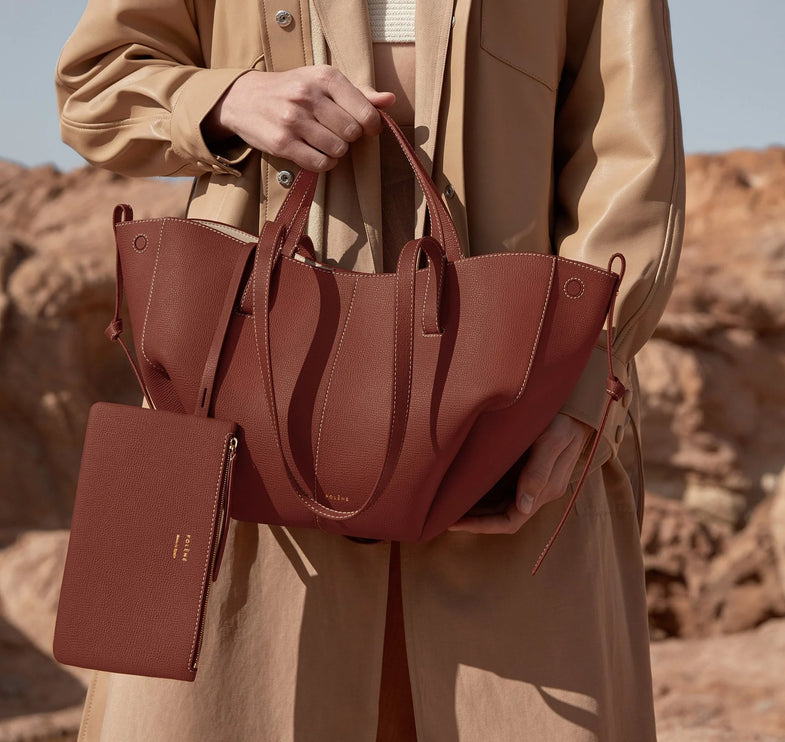 Polène Women's Cyme Mini Edition Textured Cognac