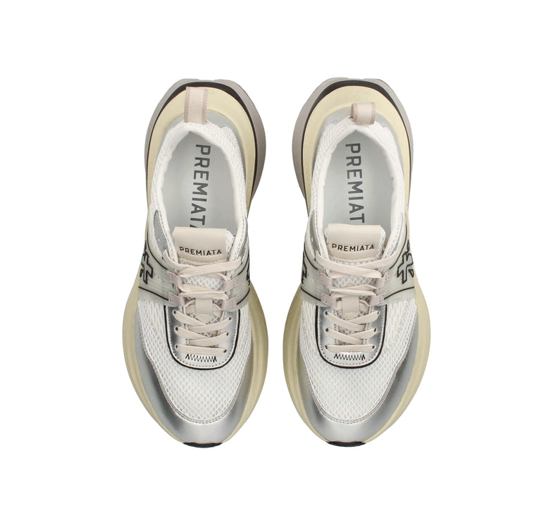 Premiata Women's Hill Sneakers White/Silver 7511