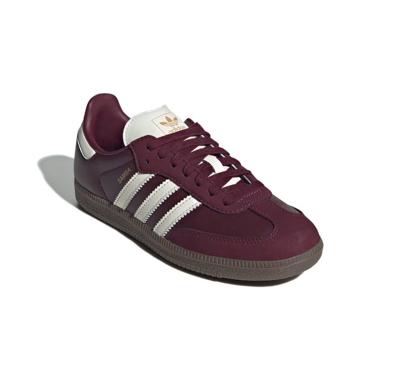 Adidas Samba OG Shoes Maroon/Off White/Gum JR8844