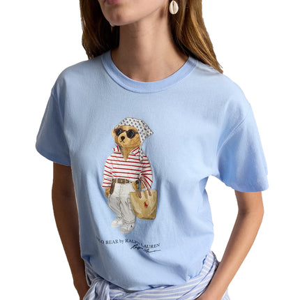 Polo Ralph Lauren Women's Polo Bear Cotton Jersey Tee Baby Blue