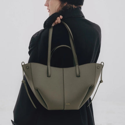Polène Women's Cyme Mini Edition Textured Smoky Green