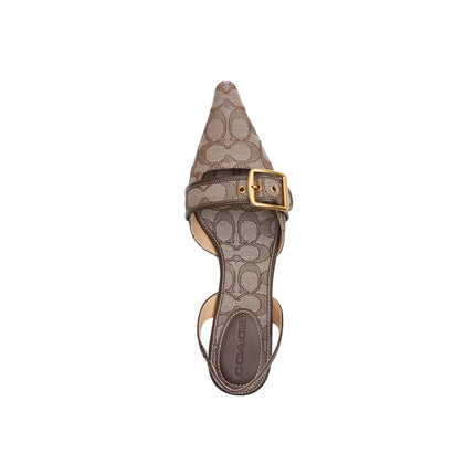 Coach Women's Margot Slingback In Signature Jacquard Oak/Maple