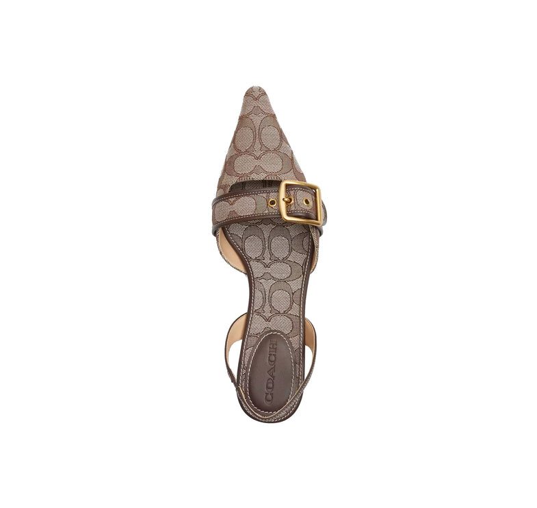 Coach Women's Margot Slingback In Signature Jacquard Oak/Maple