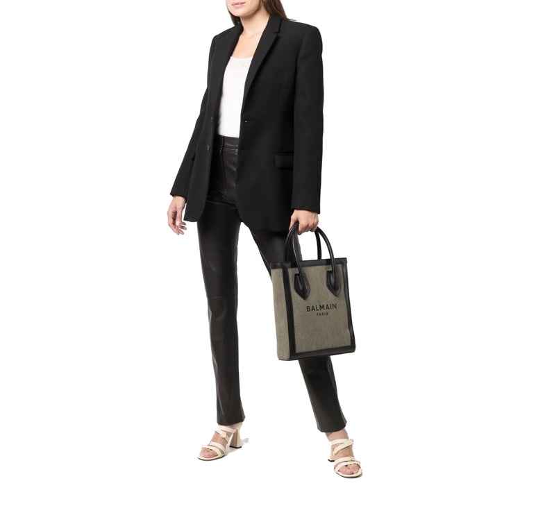 Balmain Women's Tote Bag with Logo Green
