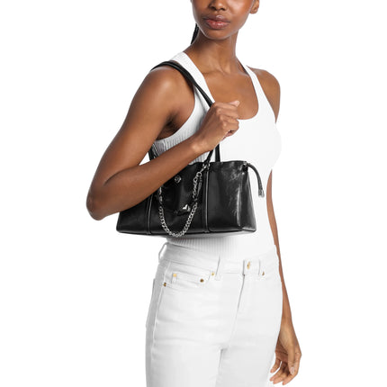 Michael Kors Women's Matilda Small Cinched Shoulder Bag Silver/Black