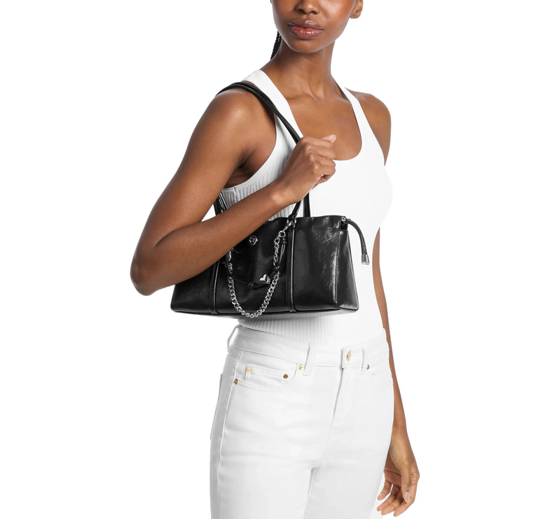 Michael Kors Women's Matilda Small Cinched Shoulder Bag Silver/Black