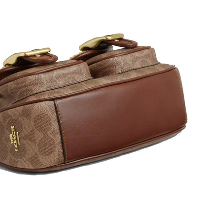 Coach Women's Ashton Bag With Signature Canvas Gold/Tan/Vintage Brown