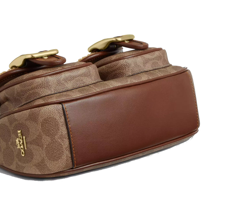 Coach Women's Ashton Bag With Signature Canvas Gold/Tan/Vintage Brown