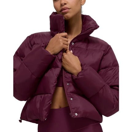 alo Women's Gold Rush Puffer Burgundy