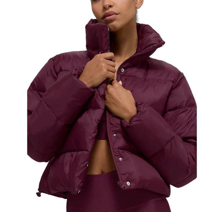 alo Women's Gold Rush Puffer Burgundy