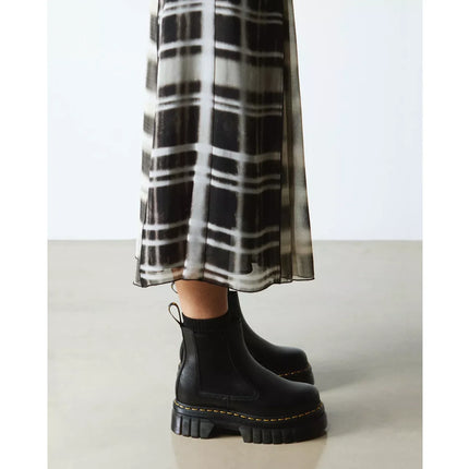 Dr. Martens Unisex Audrick Nappa Leather Platform Chelsea Boots Black