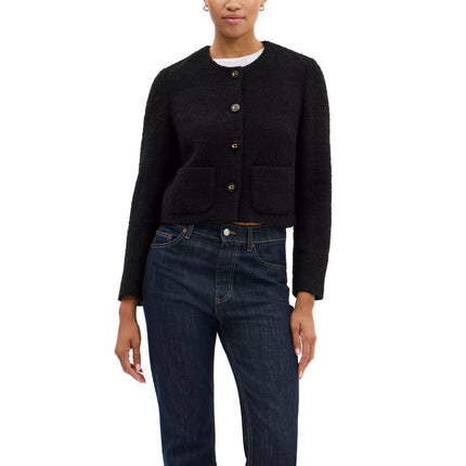 Coach Women's Boucle Cardigan Jacket Black