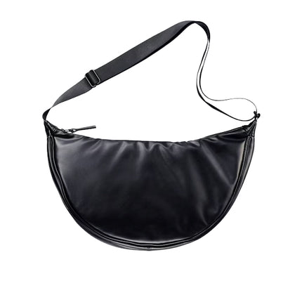 Uniqlo Unisex Faux Leather Round Shoulder Bag 09 Black