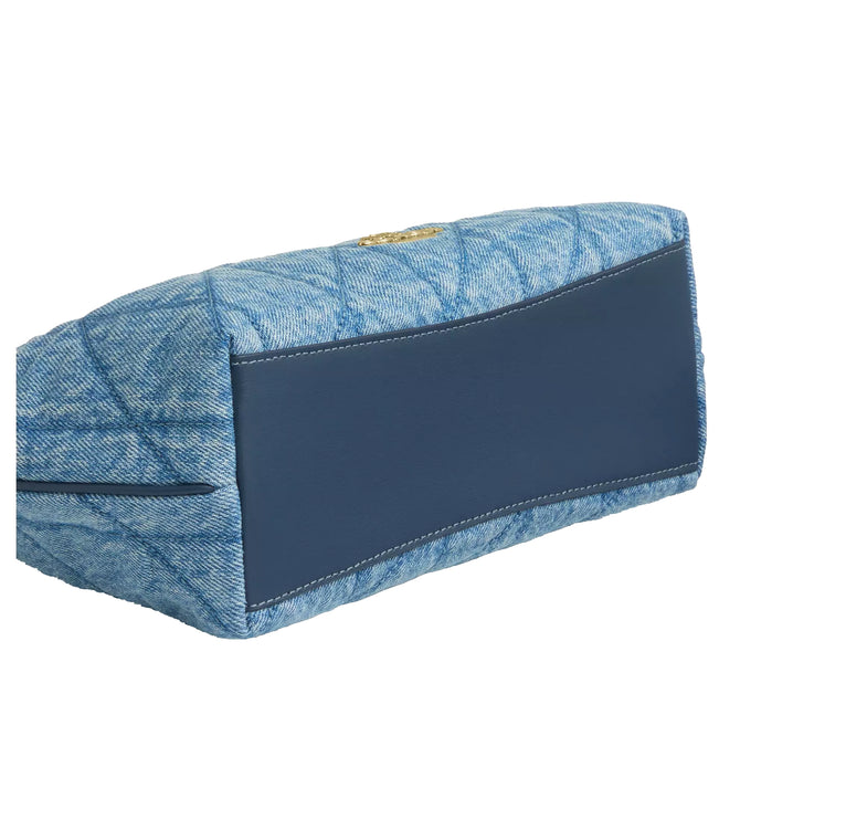 Coach Women's Caitlin Shoulder Bag With Quilting Gold/Indigo