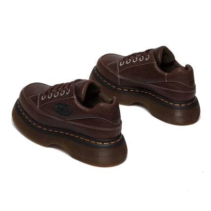 Dr. Martens Women's Buzz 5 Eye Grizzly Leather Shoes Dark Brown