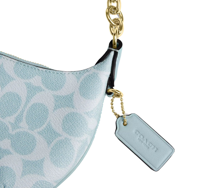 Coach Women's Mini Payton Bag In Signature Canvas Gold/Light Blue
