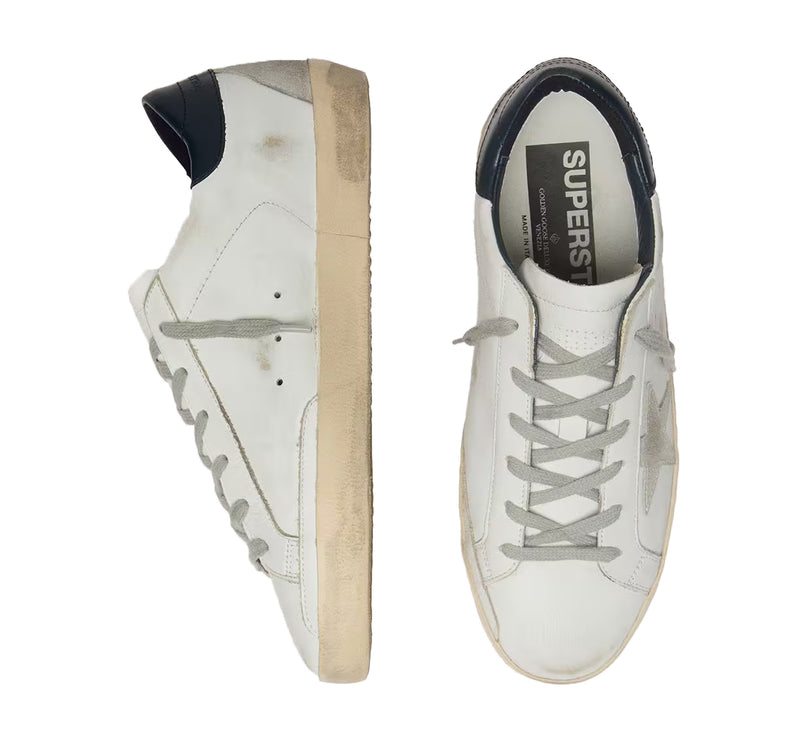 Golden Goose Women's Super Star with Suede Star and Blue Heel Tab