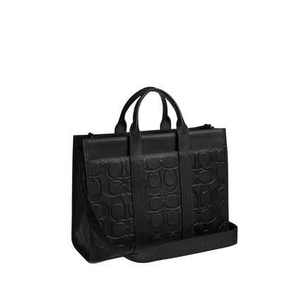 Coach Unisex Wesley Tote In Maxi Signature Leather Black