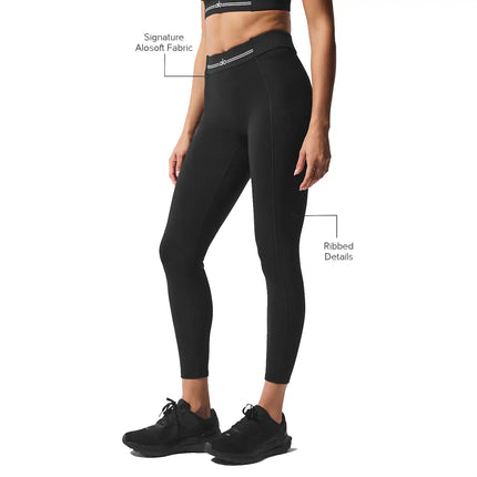 alo Women's Alosoft High-Waist 7/8 Relay Legging Black/White