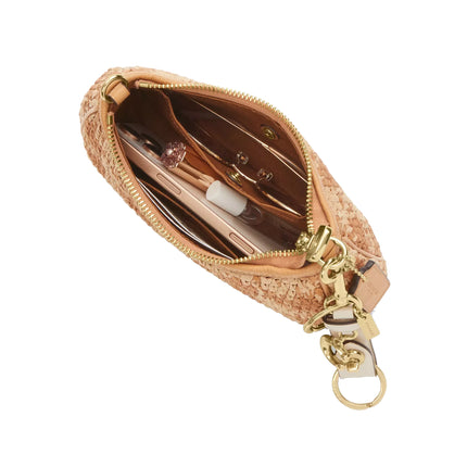 Coach Women's Teri Mini Crossbody Bag With Gingham Print Gold/Tan