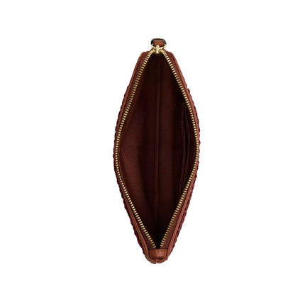 Coach Women's Large Corner Zip Wristlet Gold/Russet