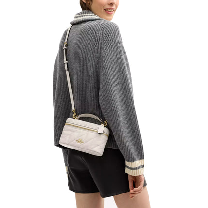 Coach Women's Rainer Crossbody Bag 18 With Quilting Gold/Chalk