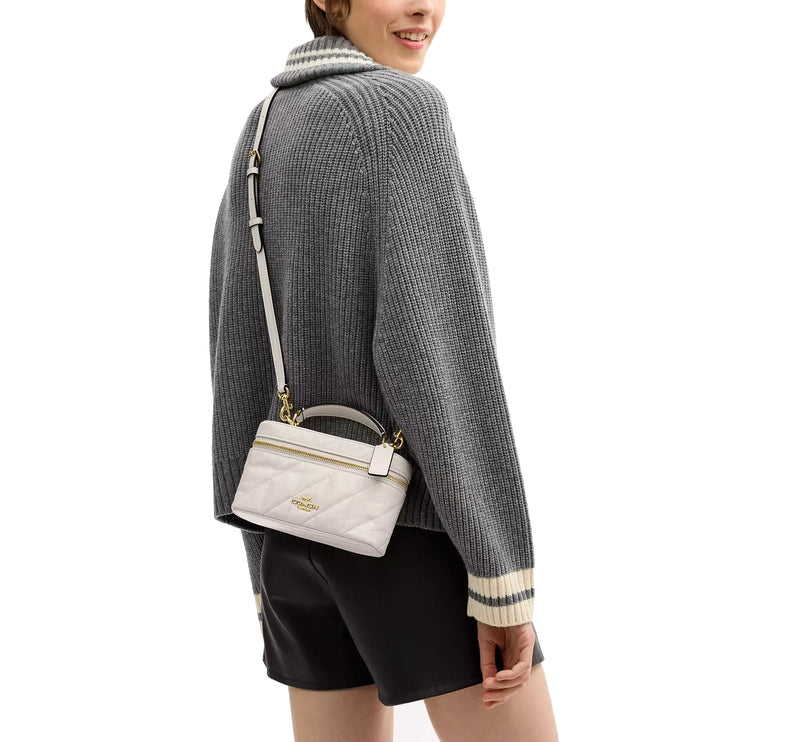 Coach Women's Rainer Crossbody Bag 18 With Quilting Gold/Chalk