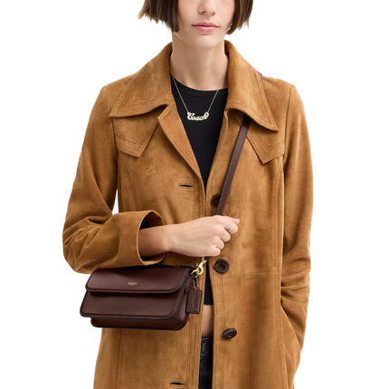 Coach Women's New York Elora Top Handle Crossbody Bag Brass/Maple