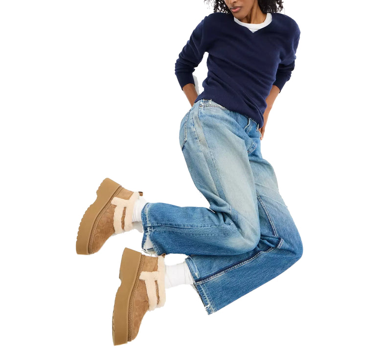 Coach Women's Christina Bootie In Signature Suede Tobacco