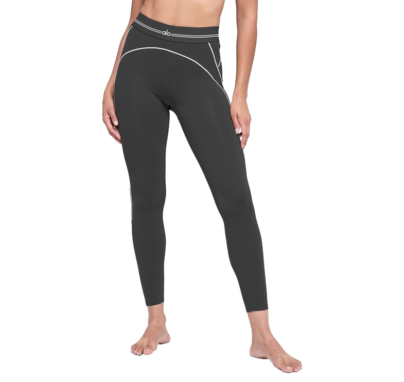 alo Women's Airbrush High-Waist 7/8 Heart Throb Legging Anthracite/White