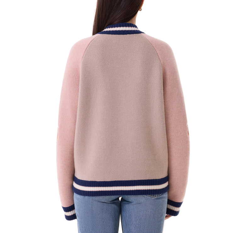 KUJTEN Women's Cashmere Bomber Nocta Jacket Oats White