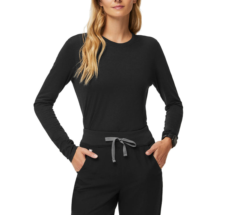 FIGS Women's Supersoft Longsleeve Underscrub Black